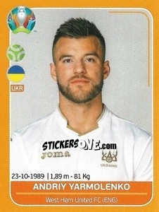 Sticker Andriy Yarmolenko - UEFA Euro 2020 Preview. 528 stickers version - Panini