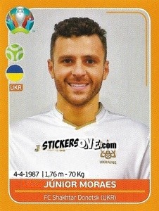 Sticker Júnior Moraes - UEFA Euro 2020 Preview. 528 stickers version - Panini