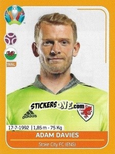 Sticker Adam Davies - UEFA Euro 2020 Preview. 528 stickers version n. WAL7 - Panini
