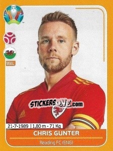 Sticker Chris Gunter - UEFA Euro 2020 Preview. 528 stickers version - Panini