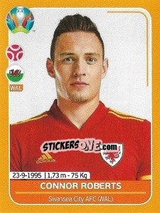 Sticker Connor Roberts - UEFA Euro 2020 Preview. 528 stickers version - Panini