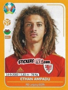 Sticker Ethan Ampadu - UEFA Euro 2020 Preview. 528 stickers version - Panini