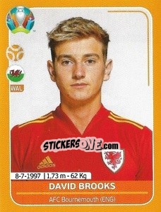 Sticker David Brooks - UEFA Euro 2020 Preview. 528 stickers version n. WAL22 - Panini