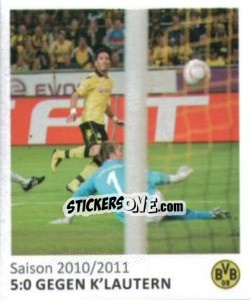 Sticker 5:0 gegen K'lautern - Bvb 09. Echte Liebe! - Juststickit