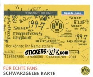 Sticker Schwarzgelbe Karte - Bvb 09. Echte Liebe! - Juststickit