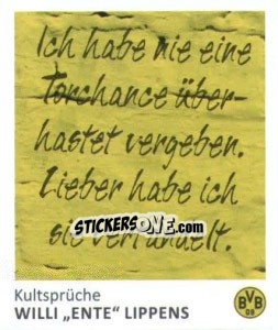 Sticker Willi Ente Lippens - Bvb 09. Echte Liebe! - Juststickit