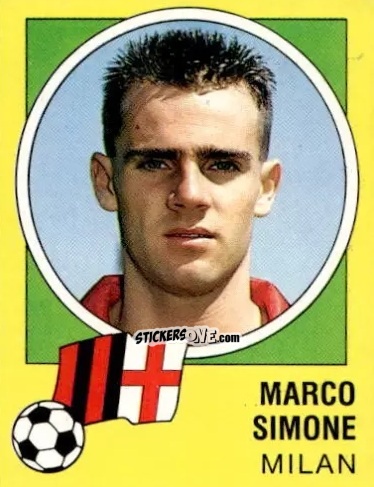 Sticker Marco Simone - Calcio 1990-1991 n. 203 - Junior Stickers