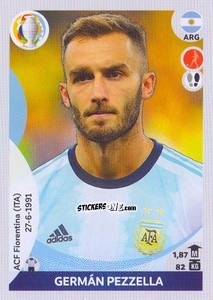 Cromo Germán Pezzella - CONMEBOL Copa América 2021 Preview - Panini