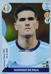 Sticker Rodrigo De Paul - CONMEBOL Copa América 2021 Preview n. 45 - Panini