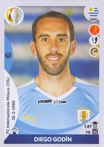 Sticker Diego Godín (captain) - CONMEBOL Copa América 2021 Preview n. 113 - Panini