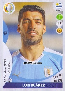 Sticker Luis Suárez (top scorer) - CONMEBOL Copa América 2021 Preview n. 118 - Panini