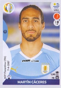 Sticker Martín Cáceres - CONMEBOL Copa América 2021 Preview n. 123 - Panini