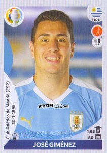 Sticker José Giménez - CONMEBOL Copa América 2021 Preview n. 124 - Panini