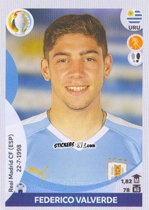 Sticker Federico Valverde - CONMEBOL Copa América 2021 Preview n. 130 - Panini
