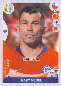 Cromo Gary Medel (captain) - CONMEBOL Copa América 2021 Preview - Panini