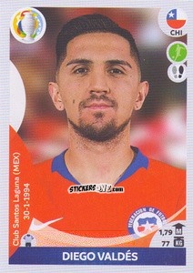Sticker Diego Valdés - CONMEBOL Copa América 2021 Preview n. 167 - Panini