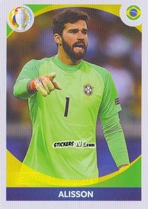 Figurina Alisson (in action) - CONMEBOL Copa América 2021 Preview - Panini