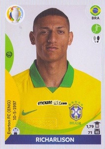 Sticker Richarlison - CONMEBOL Copa América 2021 Preview n. 266 - Panini