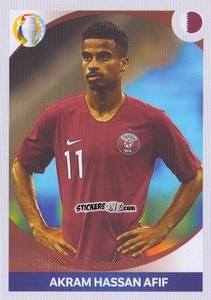 Sticker Akram Hassan Afif (in action) - CONMEBOL Copa América 2021 Preview n. 281 - Panini