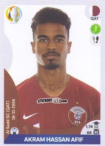 Figurina Akram Hassan Afif - CONMEBOL Copa América 2021 Preview - Panini