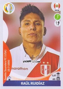 Sticker Raúl Ruidíaz - CONMEBOL Copa América 2021 Preview n. 390 - Panini