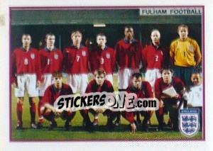 Cromo England U-21 Team photo - UEFA Euro Belgium-Netherlands 2000 - Merlin