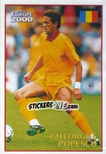Sticker Gheorghe Popescu (Romania) - UEFA Euro Belgium-Netherlands 2000 - Merlin