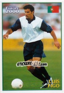 Cromo Luis Figo (Portugal) - UEFA Euro Belgium-Netherlands 2000 - Merlin