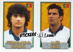 Sticker Couto / Figo  - UEFA Euro Belgium-Netherlands 2000 n. 57 - Merlin