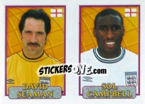 Sticker David Seaman / Sol Campbell - UEFA Euro Belgium-Netherlands 2000 n. 62 - Merlin