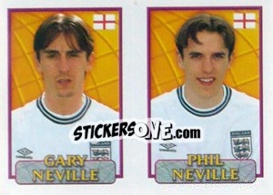 Sticker Gary Neville / Phil Neville  - UEFA Euro Belgium-Netherlands 2000 n. 63 - Merlin