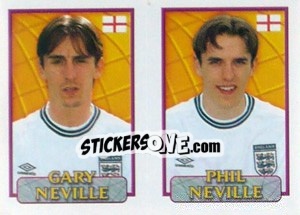 Figurina Gary Neville / Phil Neville  - UEFA Euro Belgium-Netherlands 2000 - Merlin