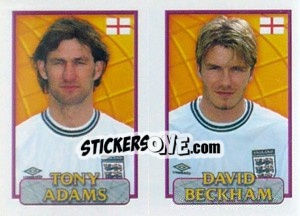 Sticker Adams / Beckham  - UEFA Euro Belgium-Netherlands 2000 - Merlin
