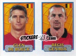 Sticker De Boek / Genaux  - UEFA Euro Belgium-Netherlands 2000 - Merlin