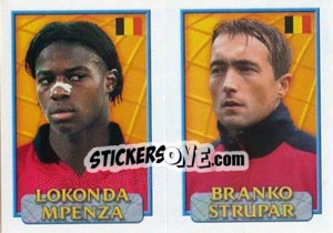 Sticker Mpenza / Strupar  - UEFA Euro Belgium-Netherlands 2000 n. 78 - Merlin