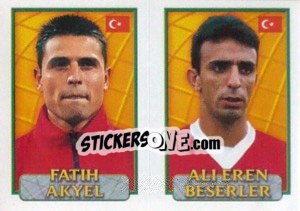 Sticker Fatih Akyel / Ali Eren  - UEFA Euro Belgium-Netherlands 2000 n. 88 - Merlin