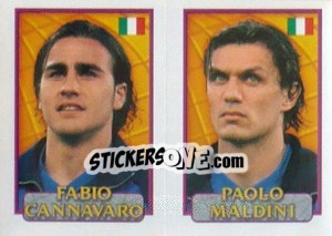 Sticker Cannavaro / Maldini  - UEFA Euro Belgium-Netherlands 2000 n. 95 - Merlin