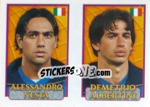Sticker Nesta / Albertini  - UEFA Euro Belgium-Netherlands 2000 n. 96 - Merlin