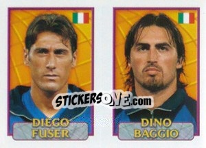 Figurina Fuser / D.Baggio  - UEFA Euro Belgium-Netherlands 2000 - Merlin