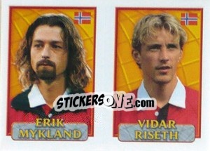 Sticker Mykland / Riseth  - UEFA Euro Belgium-Netherlands 2000 - Merlin