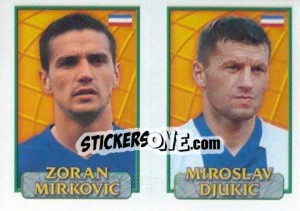Sticker Mirkovic / Djukic  - UEFA Euro Belgium-Netherlands 2000 n. 136 - Merlin