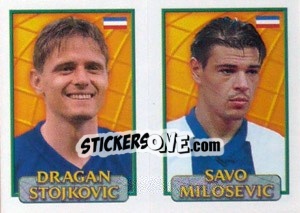 Figurina Stojkovic / Milosevic  - UEFA Euro Belgium-Netherlands 2000 - Merlin