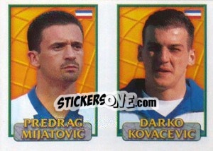 Sticker Mijatovic / Kovacevic  - UEFA Euro Belgium-Netherlands 2000 - Merlin