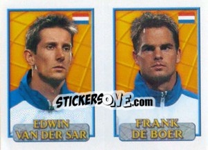 Figurina Van Der Sar / F.De Boer  - UEFA Euro Belgium-Netherlands 2000 - Merlin