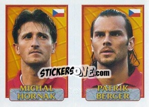 Sticker Hornak / Berger  - UEFA Euro Belgium-Netherlands 2000 - Merlin