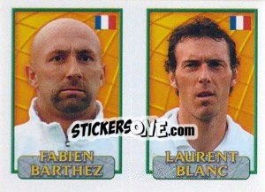 Sticker Fabien Barthez /  Laurent Blanc - UEFA Euro Belgium-Netherlands 2000 n. 183 - Merlin