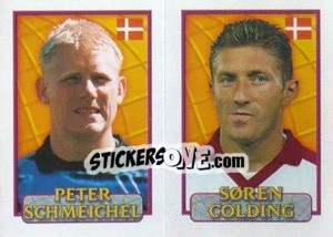 Sticker Peter Schmeichel /  Soren Colding - UEFA Euro Belgium-Netherlands 2000 n. 190 - Merlin