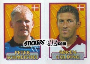 Figurina Peter Schmeichel /  Soren Colding - UEFA Euro Belgium-Netherlands 2000 - Merlin