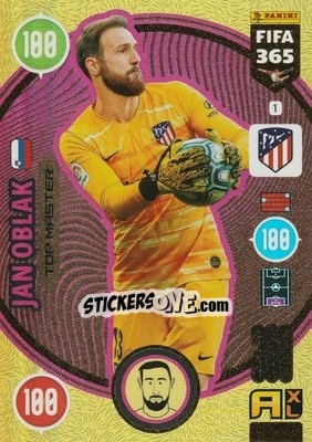 Sticker Jan Oblak - FIFA 365: 2020-2021. Adrenalyn XL n. 1 - Panini