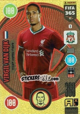 Sticker Virgil van Dijk - FIFA 365: 2020-2021. Adrenalyn XL n. 2 - Panini